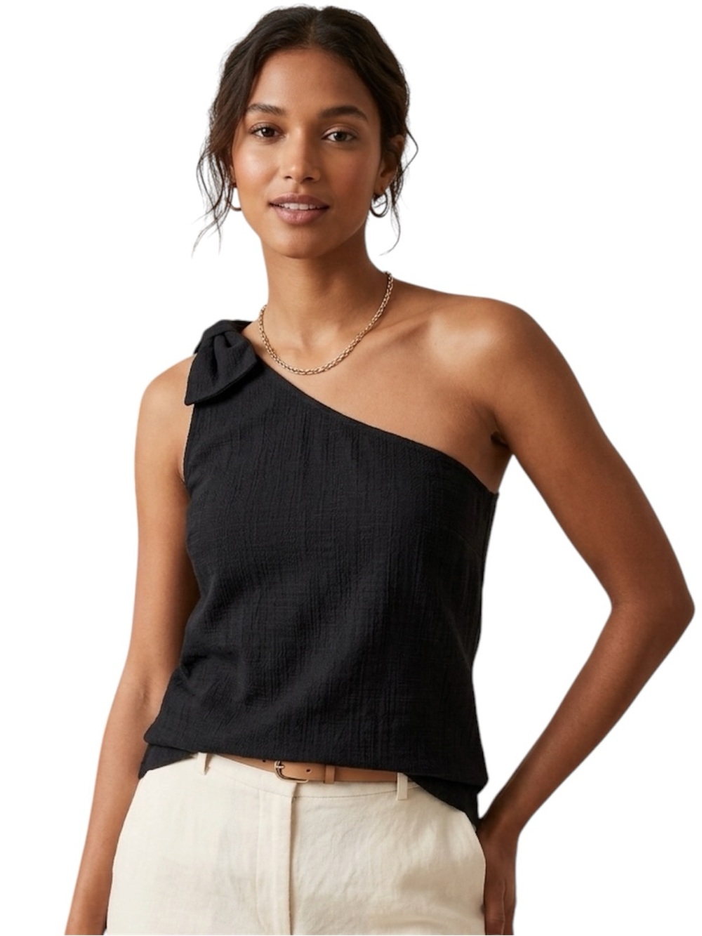 J.Crew One Shoulder Bow Tank Top • Size S